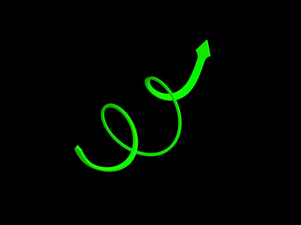 黑色背景中的绿色箭头图片下载