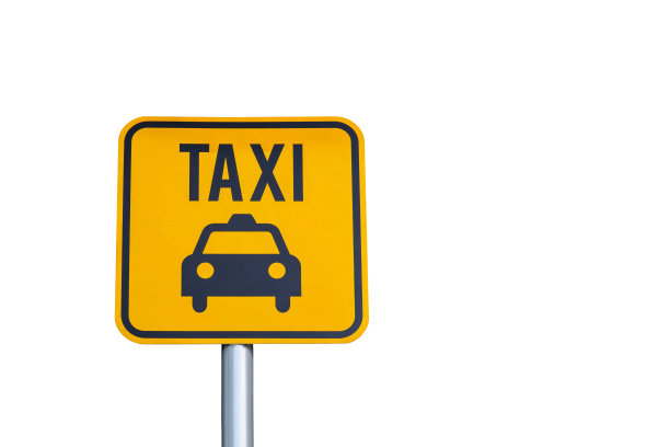 出租车图标黄色道路标志孤立图片下载