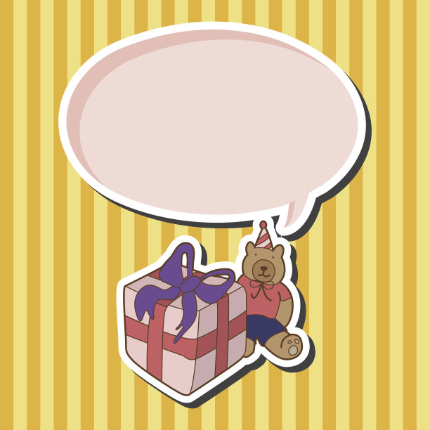 生日礼物主题元素向量，eps图片下载