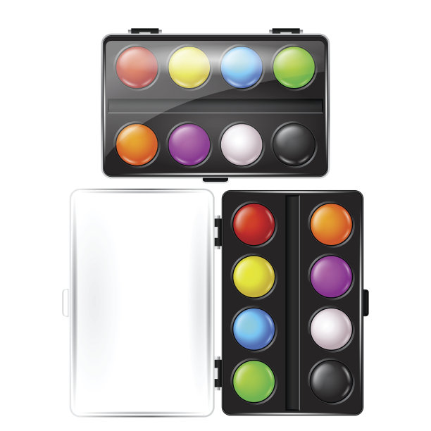 黑盒子里的水彩。图片下载