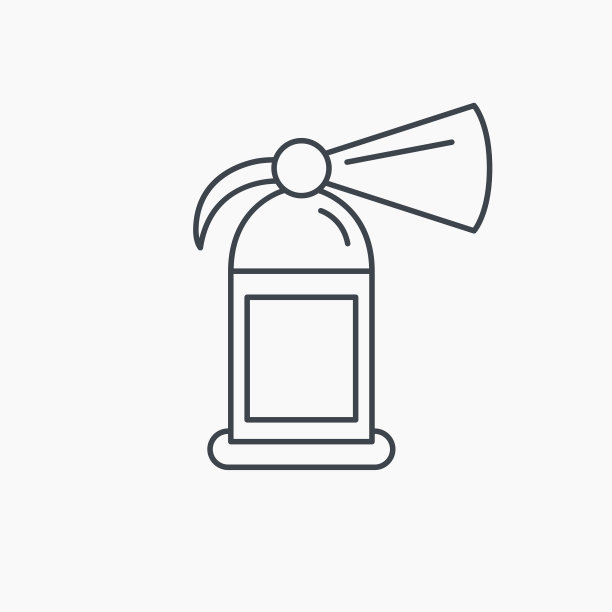 灭火器图标。火焰保护标志。图片下载