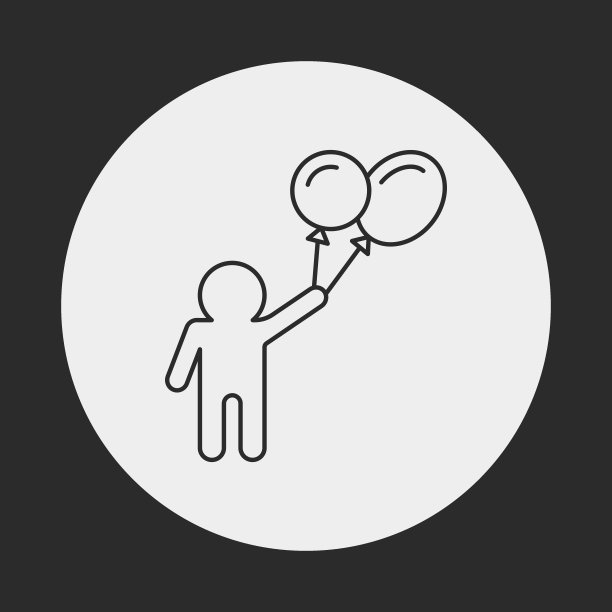 游客与气球图标图片下载