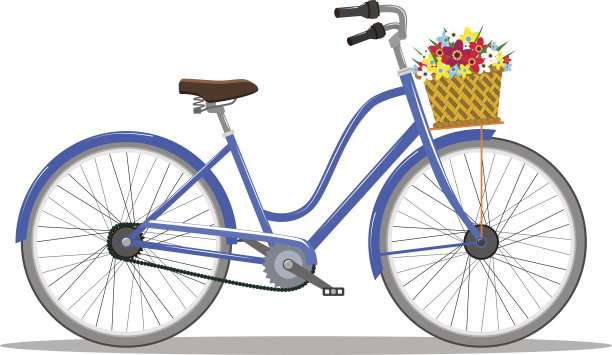 自行车和花篮。图片下载