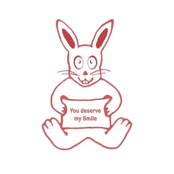 可爱的兔子和你值得我的微笑文本横幅图片下载