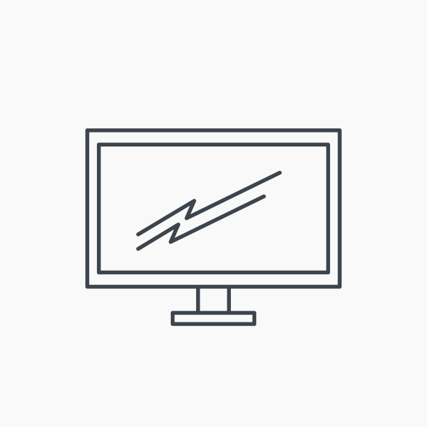 电脑显示器图标。导致电视信号。图片下载
