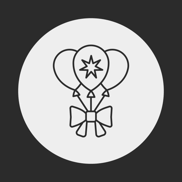 气球线条图标图片下载