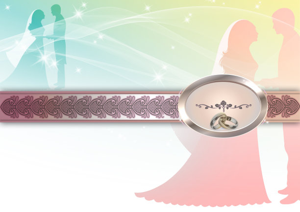 婚礼邀请函模板。图片下载