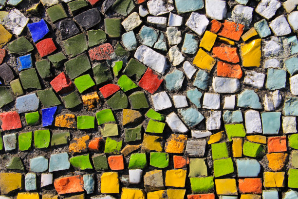 马赛克背景。彩色瓷砖图案图片下载