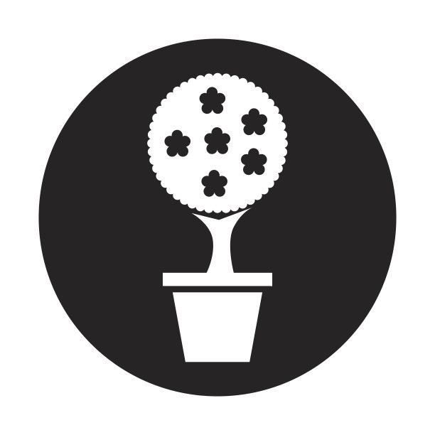 装饰花园花盆孤立图标图片下载