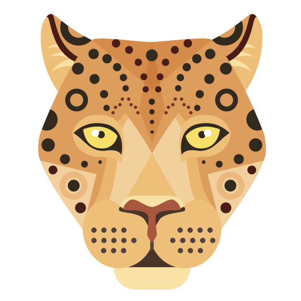 豹子头图标。猎豹矢量装饰纹章。图片下载