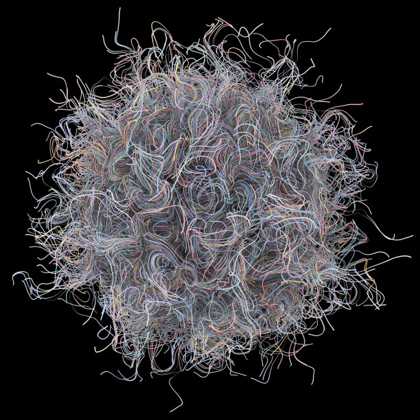 3D渲染：抽象纤维球图片下载