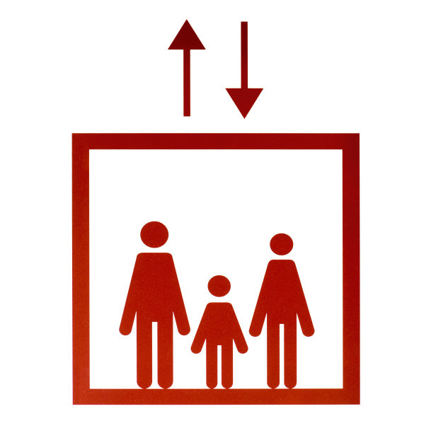 红色电梯标志图片下载