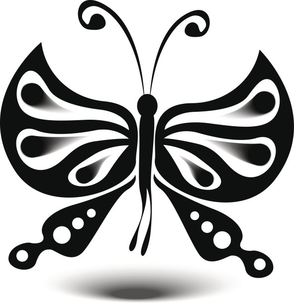 蝴蝶条纹矢量阴影图片下载