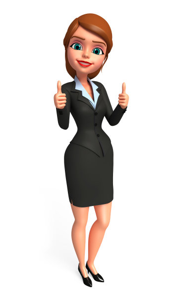 年轻的商业女性与最好的运气标志图片下载