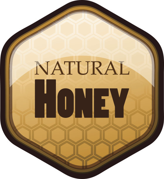 蜂蜜贴纸矢量插图。图片下载