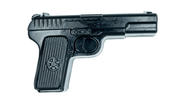 天然手工肥皂孤立在白色背景黑色手枪图片下载