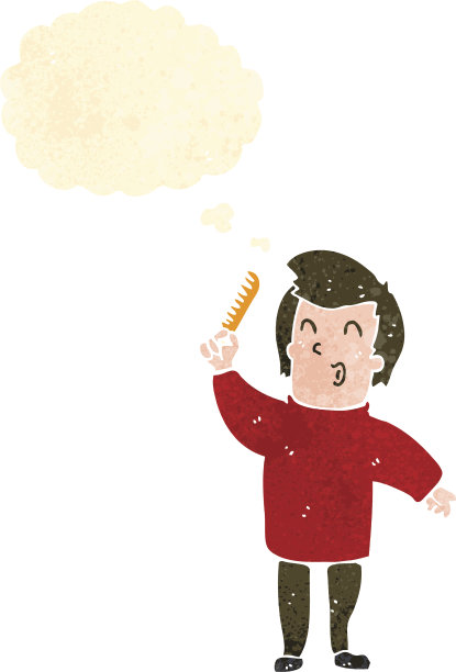 复古卡通男人梳头图片下载