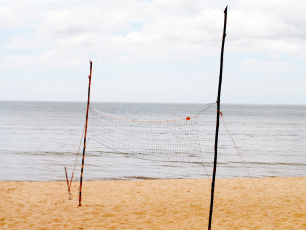 沙滩排球网，运动概念图片下载