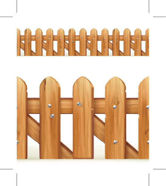 木栅栏无缝边框图片下载