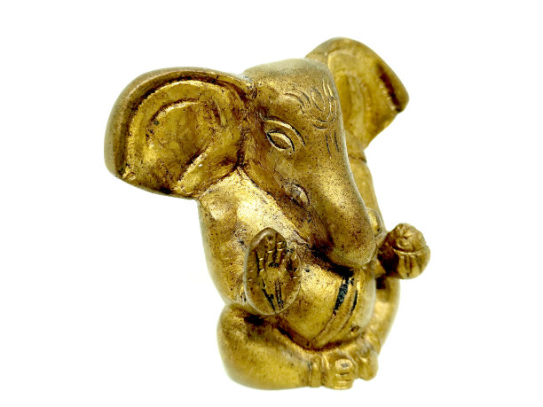 甘尼萨雕像孤立在白色背景与修剪路径图片下载