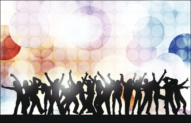 跳舞的女人和有背景的男人图片下载