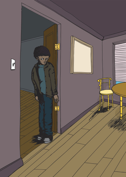 在房间里愁眉苦脸的青少年图片下载