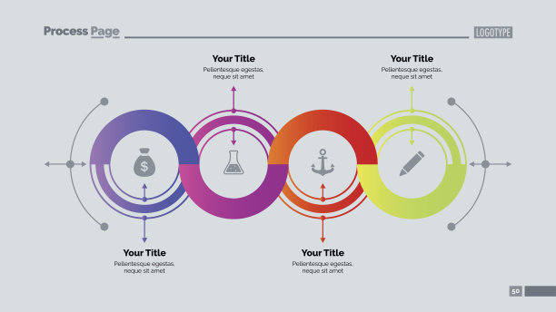 四元素循环幻灯片模板图片下载