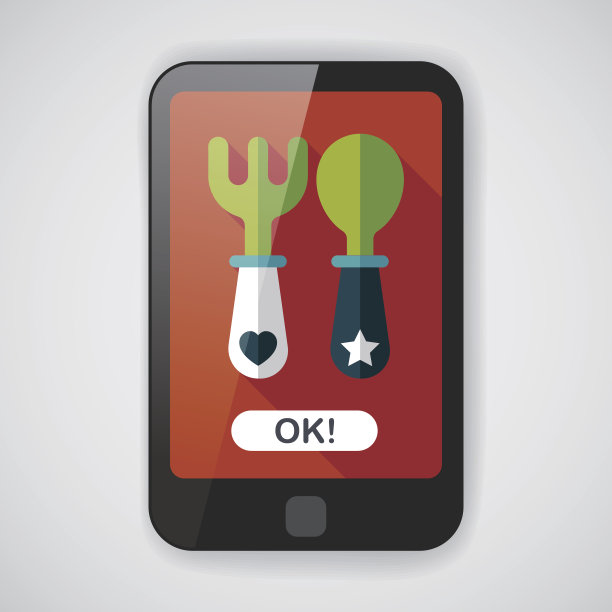 餐具和餐具扁平图标与长影子，eps10图片下载