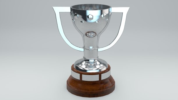 奖杯在白色的小路上图片下载