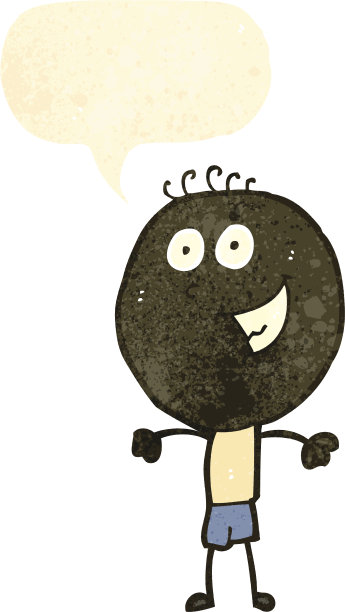 复古卡通快乐的涂鸦男人与气泡图片下载