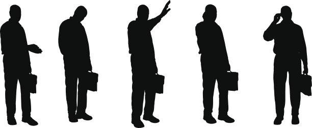 商人的矢量剪影。图片下载