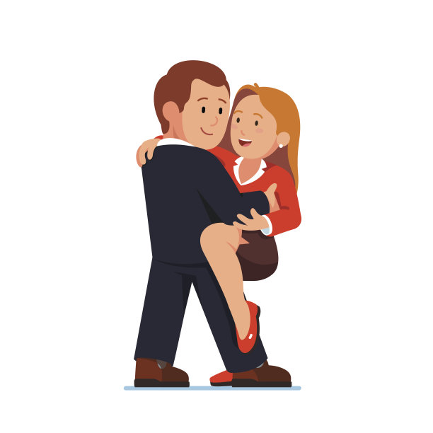 商业男女拥抱在爱的舞蹈图片下载