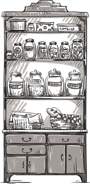 厨房橱柜，厨房架子图片下载