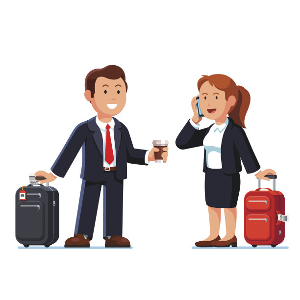 一男一女在出差图片下载