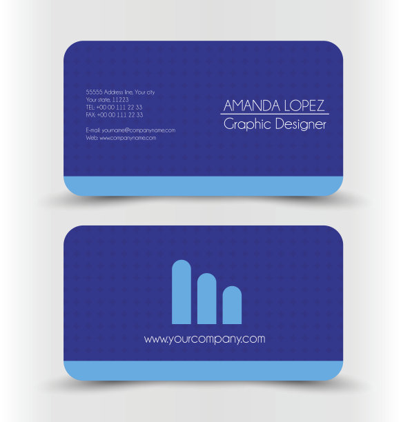 名片设置模板。矢量插图。图片下载