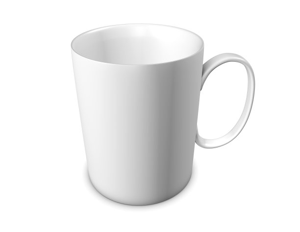 马克杯模拟模板孤立的白色背景。图片下载