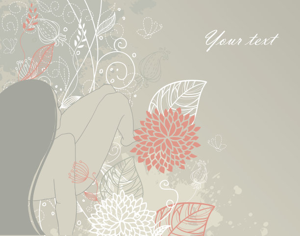 美丽的女人矢量插图图片下载