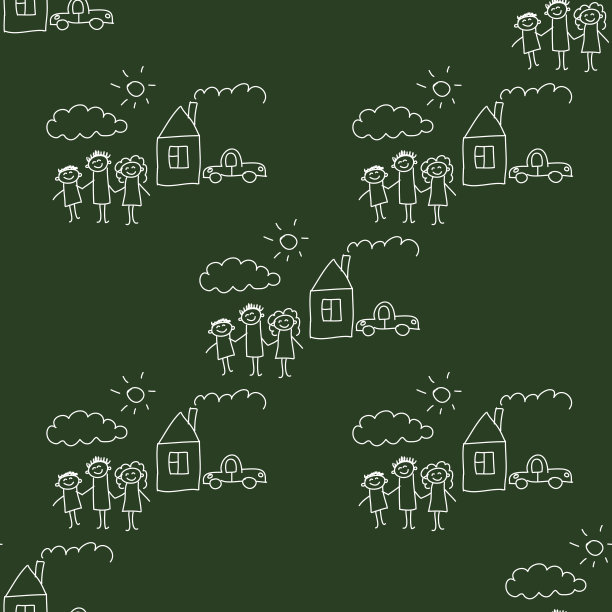 黑板上。学校。无缝的矢量模式图片下载