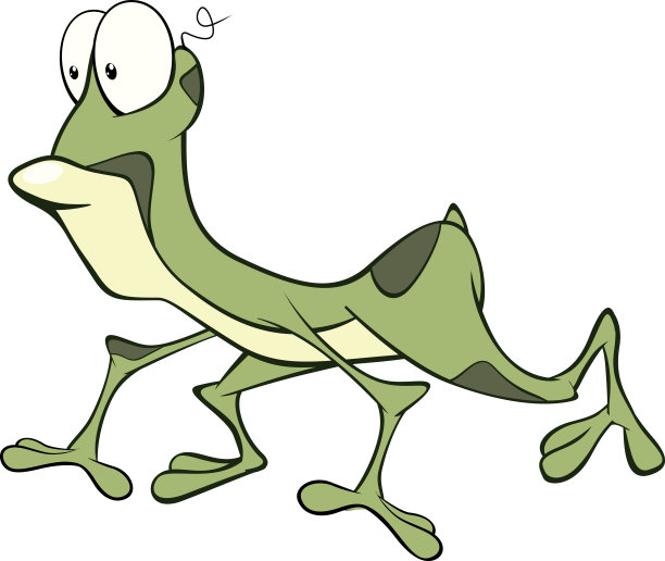 一套可爱的卡通绿色青蛙插图图片下载