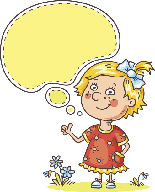 一个说话冒泡的小女孩图片下载