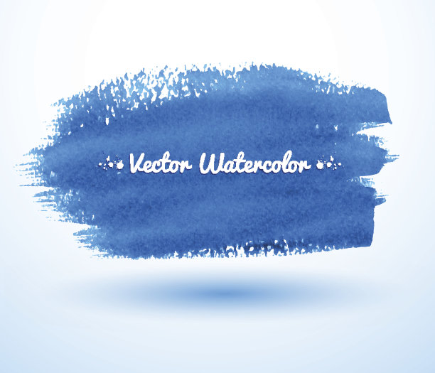 蓝色水彩笔触图片下载