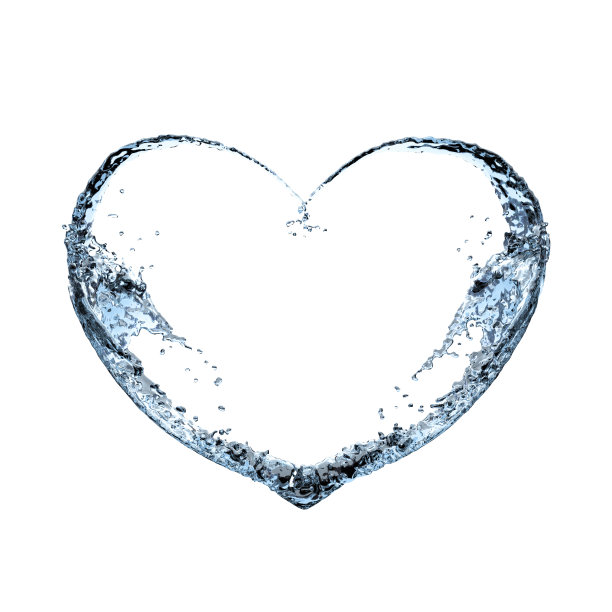 水之心飞溅在白色的背景上图片下载