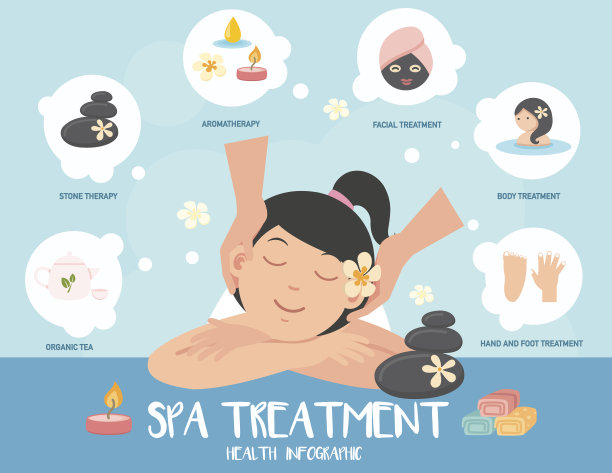 水疗治疗信息图,向量图片下载