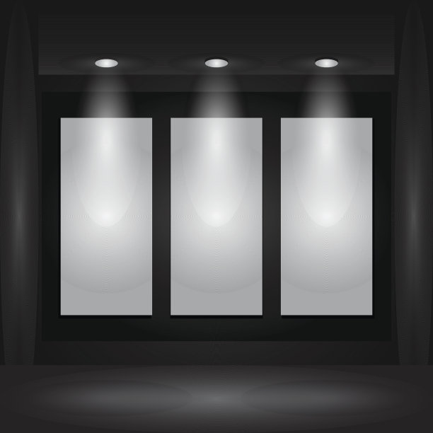 画廊内部与空框架在墙上图片下载