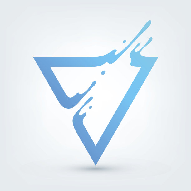 矢量插图。文摘蓝色三角形图片下载