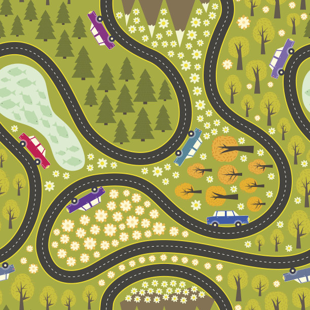 有汽车的道路图案图片下载