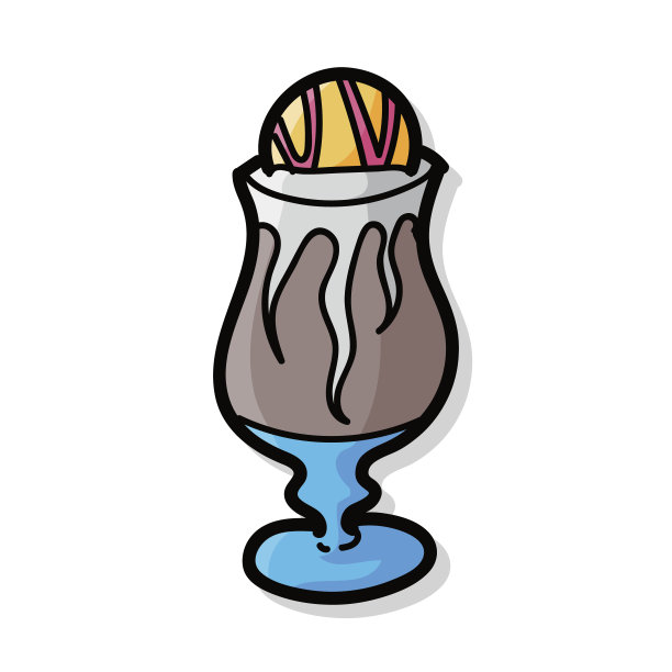 冰咖啡色的涂鸦图片下载