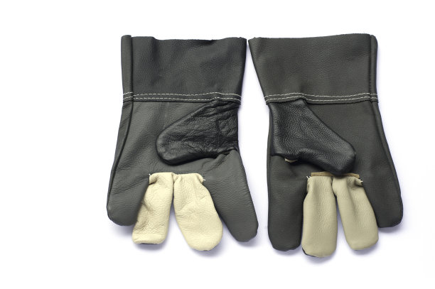 皮手套孤立在白色背景上图片下载