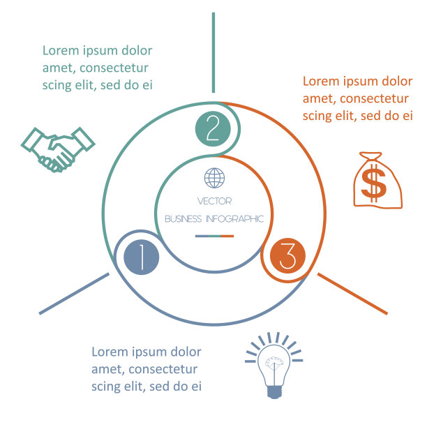 多色环信息图三个位置图片下载