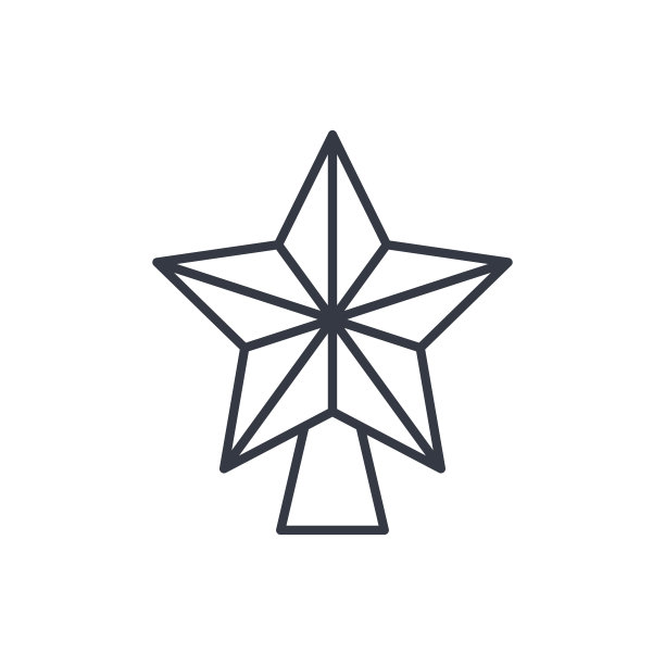 圣诞星星轮廓图标图片下载